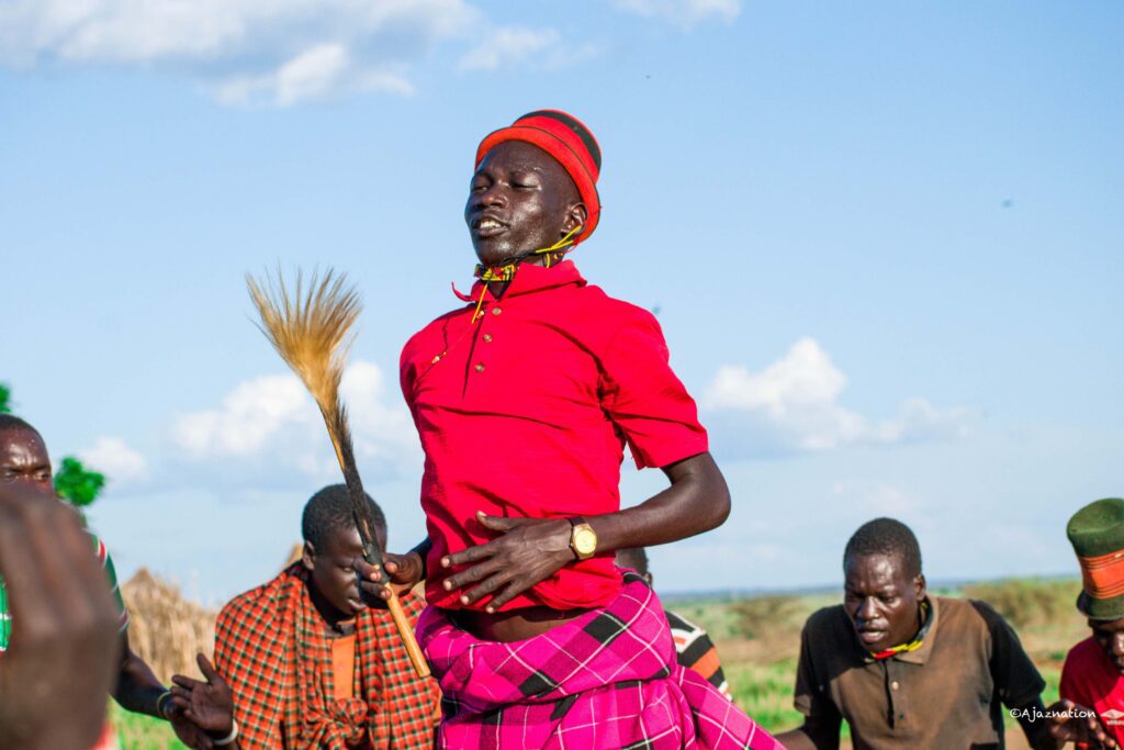 A high jumper from the karimojong man Moroto district Uganda