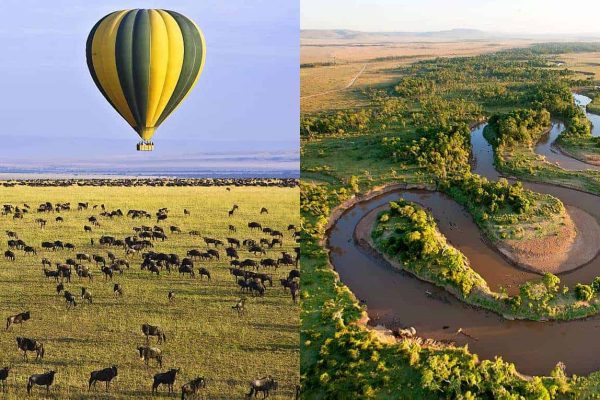 Hot air balloon safari in Masai Mara National Reserve